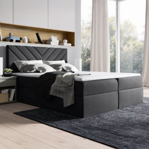 Łóżko kontynentalne z pojemnikiem i topperem TOP 6 | 160x200 | Kolor do wyboru