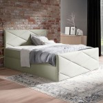 Łóżko kontynentalne z pojemnikiem SERGIO LUX, materac, topper | 160x200 | Kolor do wyboru