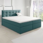 Łóżko kontynentalne z pojemnikiem TOP 1, materac, topper | 160x200 | Kolor do wyboru