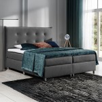 Łóżko kontynentalne z topperem PRATO | 160x200 | Kolor do wyboru