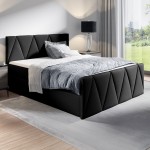 Łóżko kontynentalne z pojemnikiem ALDO LUX, materac, topper | 180x200 | Kolor do wyboru