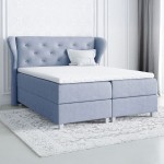 Łóżko kontynentalne z pojemnikiem BAKARAT, materac, topper | 180x200 | Kolor do wyboru