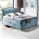 Łóżko kontynentalne z pojemnikiem BEDRAN, materac, topper | 180x200 | Kolor do wyboru