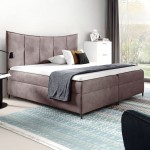 Łóżko kontynentalne z pojemnikiem BERGAMO, materac, topper | 180x200 | Kolor do wyboru