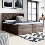 Łóżko kontynentalne z pojemnikiem BOX 3, materac, topper | 180x200 | Kolor do wyboru