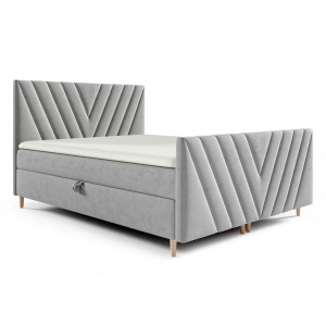 Łóżko kontynentalne z pojemnikiem i topperem BENO PLUS | 180x200 | Kolor do wyboru