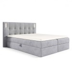 Łóżko kontynentalne z pojemnikiem i topperem DENVER | 180x200 | Oświetlenie LED | Kolor do wyboru