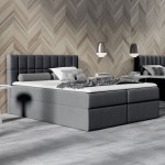 Łóżko kontynentalne z pojemnikiem KARDAMON, materac, topper | 180x200 | Kolor do wyboru