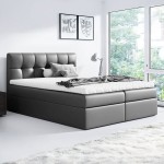 Łóżko kontynentalne z pojemnikiem RICO, materac, topper | 180x200 | Kolor do wyboru