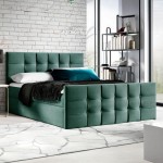 Łóżko kontynentalne z pojemnikiem TOP 1 LUX, materac, topper | 180x200 | Kolor do wyboru