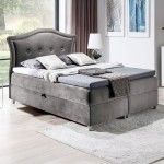 Łóżko kontynentalne z pojemnikiem BEDRAN, materac, topper | 200x200 | Kolor do wyboru