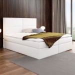 Łóżko kontynentalne z pojemnikiem GRAND, materac, topper | 200x200 | Kolor do wyboru
