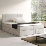 Łóżko kontynentalne z pojemnikiem i topperem JOHN | 200x200 | Kolor do wyboru