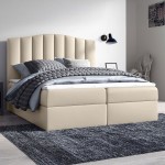 Łóżko kontynentalne z pojemnikiem i topperem LINDOS | 200x200 | Kolor do wyboru