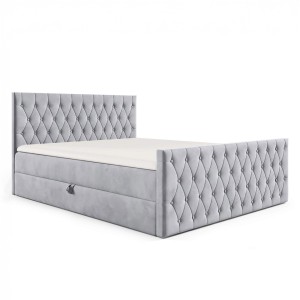 Łóżko kontynentalne z pojemnikiem i topperem MONTANA | 200x200 | Kolor do wyboru