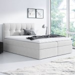 Łóżko kontynentalne z pojemnikiem RICO, materac, topper | 200x200 | Kolor do wyboru