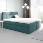 Łóżko kontynentalne z pojemnikiem TOP 2, materac, topper | 200x200 | Kolor do wyboru