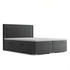 Łóżko kontynentalne z pojemnikiem i topperem QUARTO | 200x200 | Kolor do wyboru