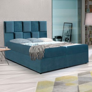 Łóżko kontynentalne z pojemnikiem 3D, materac | 200x200 | Kolor do wyboru