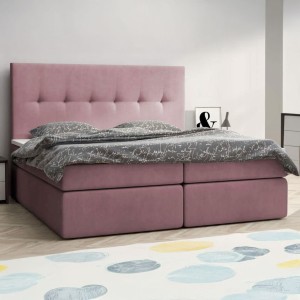 Łóżko kontynentalne z pojemnikiem PARIS, materac | 200x200 | Kolor do wyboru