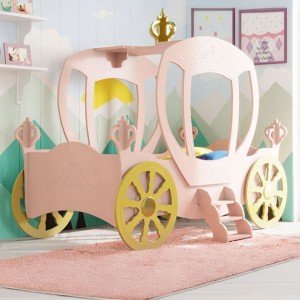 Łóżko dla dziewczynki KAROCA, materac | Różowy