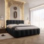 Łóżko tapicerowane z pojemnikiem 4583G | 140x200 | Welur | Czarny | OUTLET-2