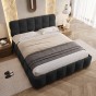 Łóżko tapicerowane z pojemnikiem 4583G | 140x200 | Welur | Czarny | OUTLET-4