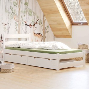 Łóżko drewniane ZEFIR | 80x190 | Biały | Kolor do wyboru