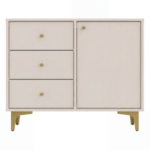 Komoda TOKYO 1 1F3S | Typ 814 | Beż piaskowy | Złote nogi