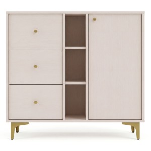 Komoda TOKYO 1 1F3S | Typ 824 | Beż piaskowy | Złote nogi