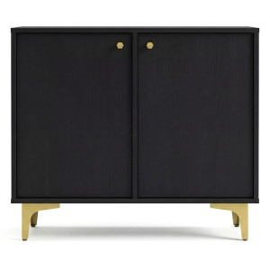 Komoda TOKYO 1 2F | Typ 812 | Czarny grafit | Złote nogi