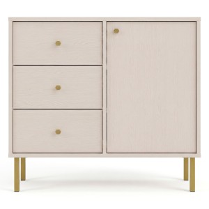 Komoda TOKYO 2 1F3S | Typ 814 | Beż piaskowy | Złote nogi proste