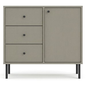 Komoda TOKYO 2 1F3S | Typ 814 | Eukaliptus | Czarne nogi proste