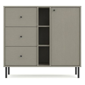 Komoda TOKYO 2 1F3S | Typ 824 | Eukaliptus | Czarne nogi proste