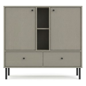 Komoda TOKYO 2 2F2S | Typ 825 | Eukaliptus | Czarne nogi proste