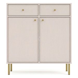 Komoda TOKYO 2 2F2S | Typ 826 | Beż piaskowy | Złote nogi proste