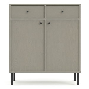 Komoda TOKYO 2 2F2S | Typ 826 | Eukaliptus | Czarne nogi proste