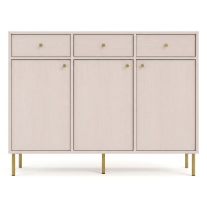 Komoda TOKYO 2 3F3S | Typ 827 | Beż piaskowy | Złote nogi proste