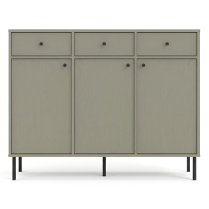 Komoda TOKYO 2 3F3S | Typ 827 | Eukaliptus | Czarne nogi proste