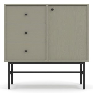 Komoda TOKYO 3 1F3S | Typ 814 | Eukaliptus | Czarny stelaż