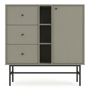 Komoda TOKYO 3 1F3S | Typ 824 | Eukaliptus | Czarny stelaż