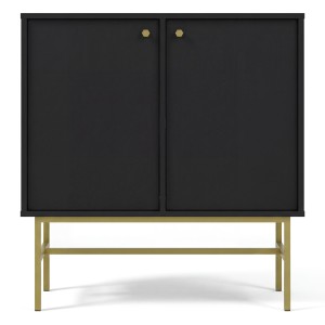 Komoda TOKYO 3 2F | Typ 812 | Czarny grafit | Złoty stelaż