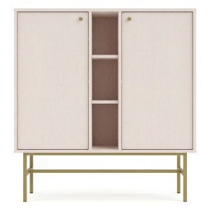 Komoda TOKYO 3 2F | Typ 822 | Beż piaskowy | Złoty stelaż