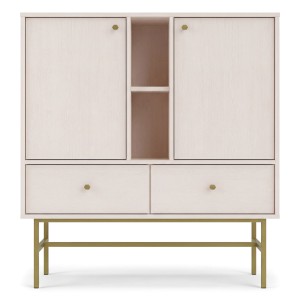 Komoda TOKYO 3 2F2S | Typ 825 | Beż piaskowy | Złoty stelaż
