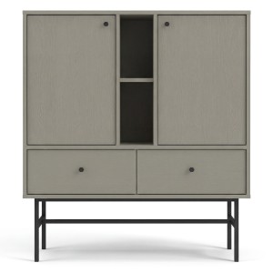 Komoda TOKYO 3 2F2S | Typ 825 | Eukaliptus | Czarny stelaż