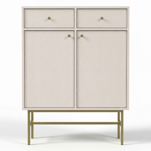 Komoda TOKYO 3 2F2S | Typ 826 | Beż piaskowy | Złoty stelaż