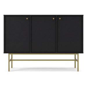 Komoda TOKYO 3 3F | Typ 813 | Czarny grafit | Złoty stelaż
