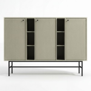 Komoda TOKYO 3 3F | Typ 823 | Eukaliptus | Czarny stelaż