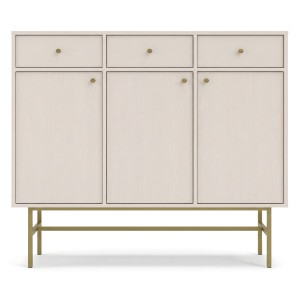 Komoda TOKYO 3 3F3S | Typ 827 | Beż piaskowy | Złoty stelaż
