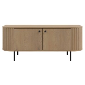 Szafka RTV OVALIO 2F (302) | Dąb cremona | Czarne nogi